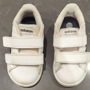Adidas Kids White Velcro Sneakers